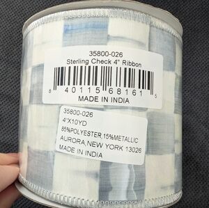 Mackenzie Childs NIP 4" Wired Ribbon / Neimans Bag